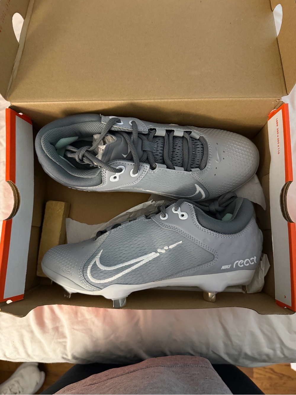 Nike Women’s Gray Athletic Cleats with White Swoosh